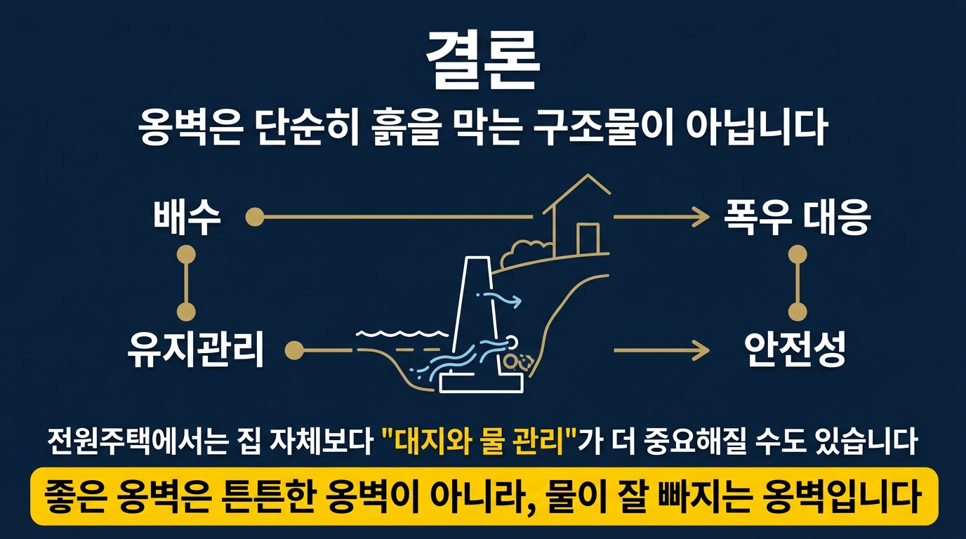 옹벽 설치의 중요성 결론 핵심요약