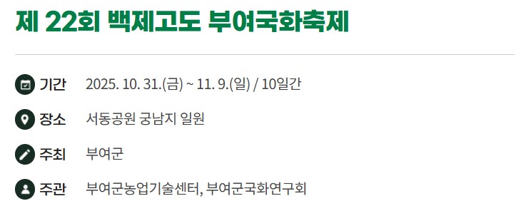 백제고도부여국화축제 개요