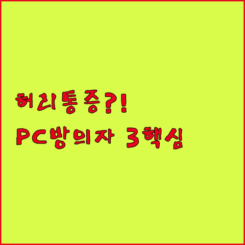허리 통증 없는 PC방 의자 고르는 ..