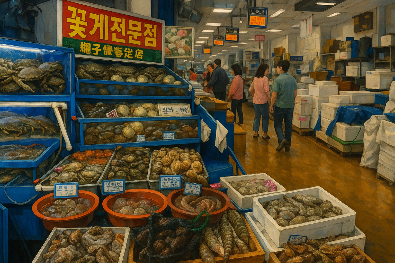 수산물 시장 풍경