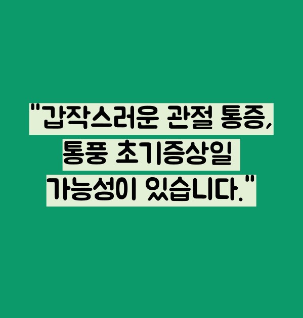 통풍 초기증상