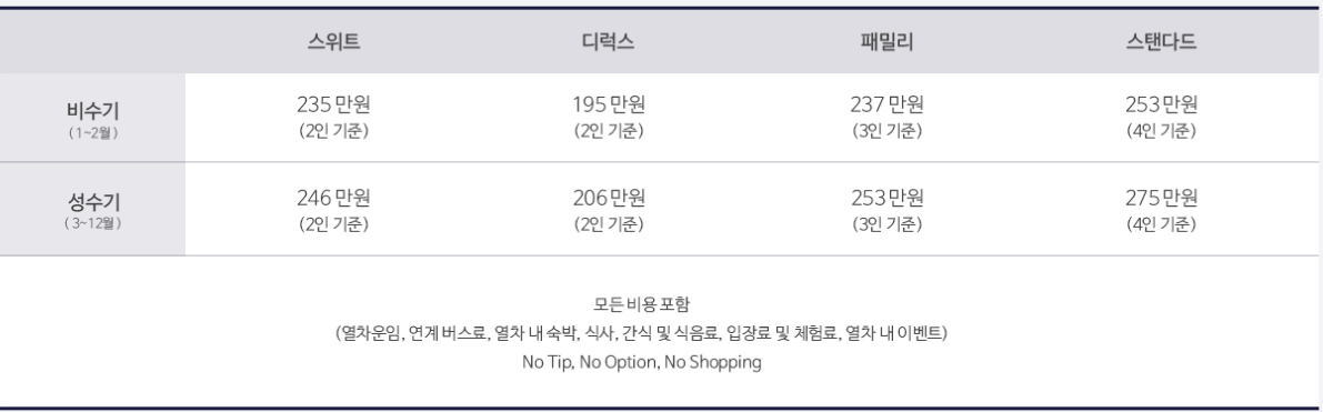 해랑 서부 1박2일 가격