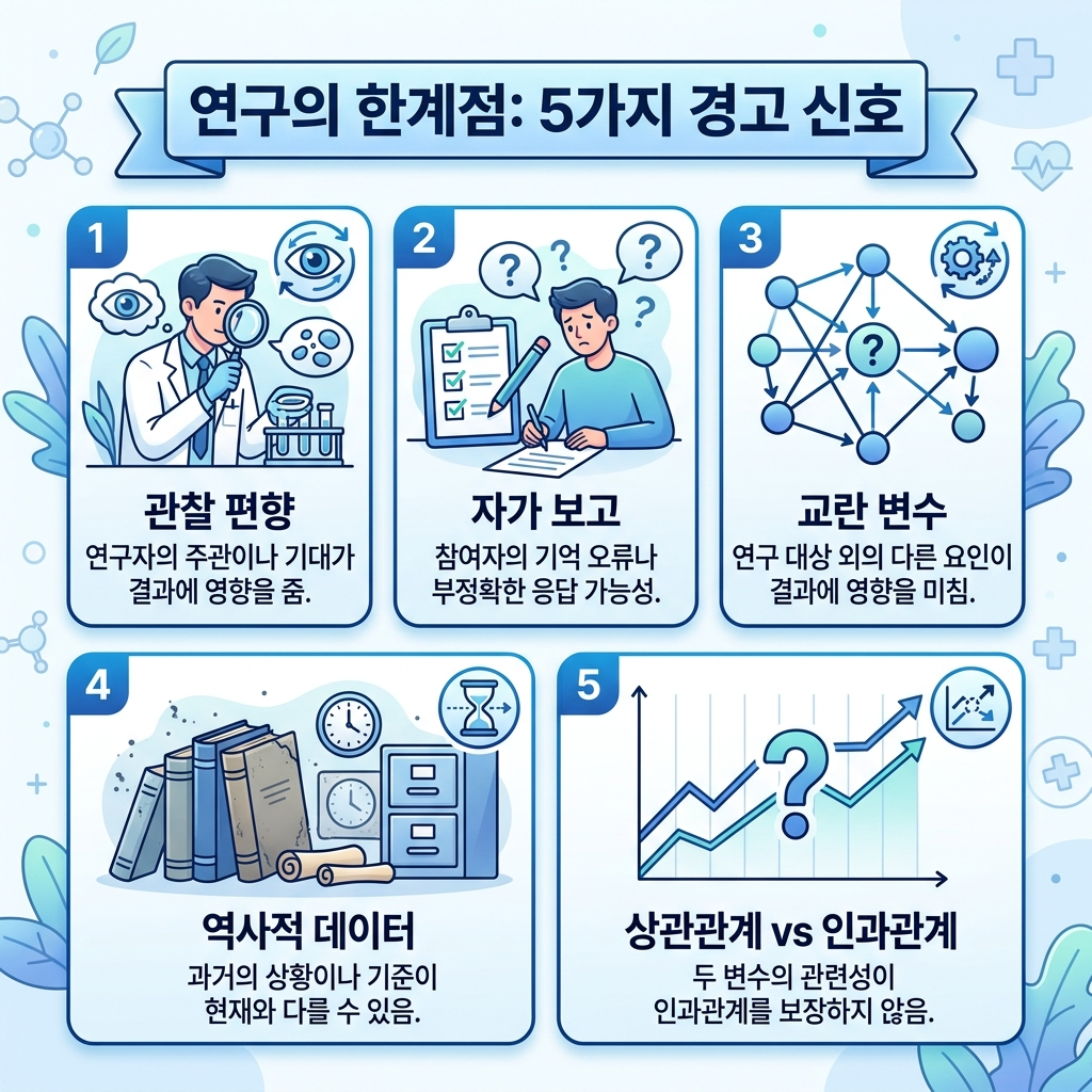 연구 한계점 요약 인포그래픽