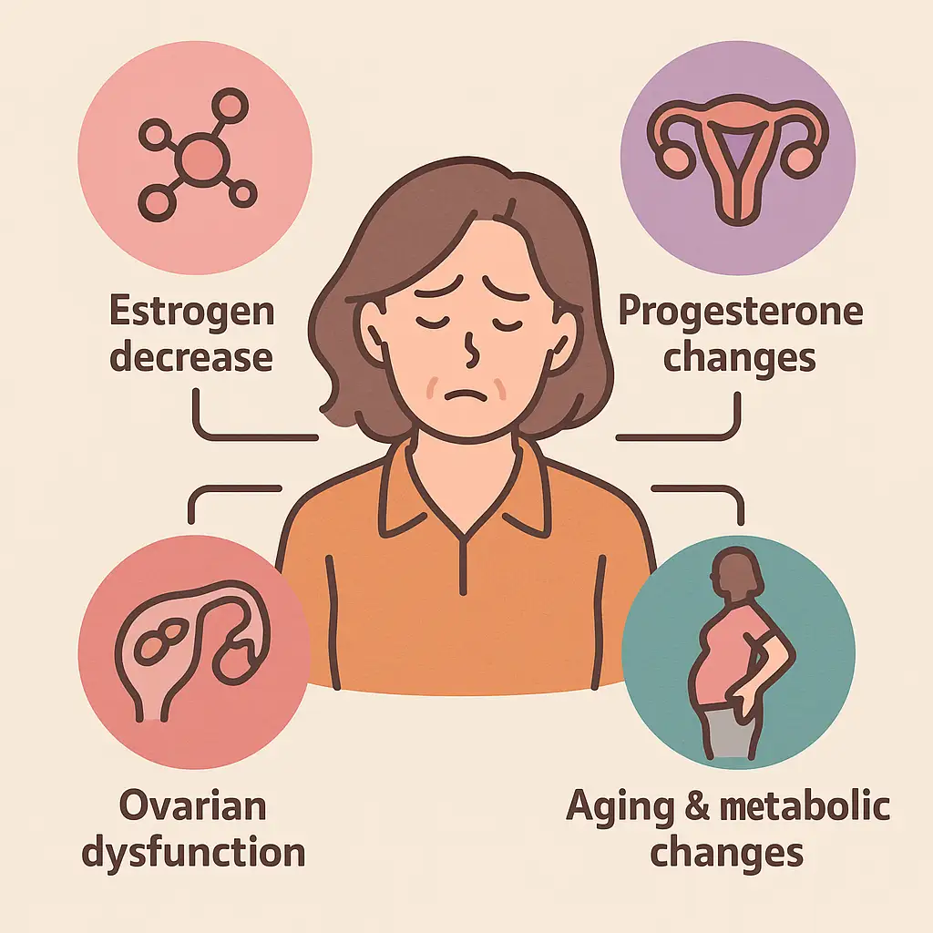 여성 갱년기 증상 원인 총정리 호르몬 변화로 나타나는 이유
