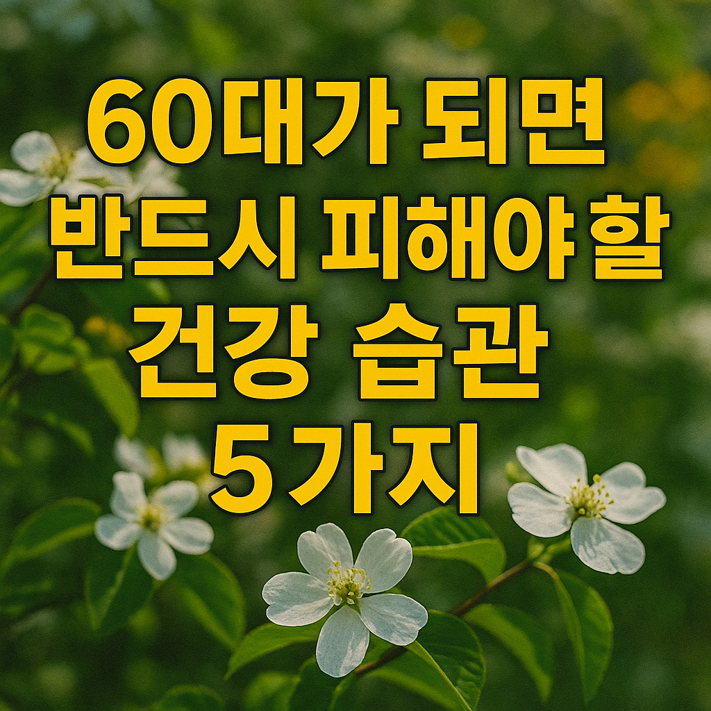 60대가 되면 반드시 피해야 할 건강 습관 5가지