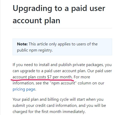 npm paid account