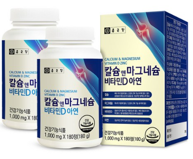 종근당 칼슘 앤 마그네슘 비타민D 아연, 180정, 2개