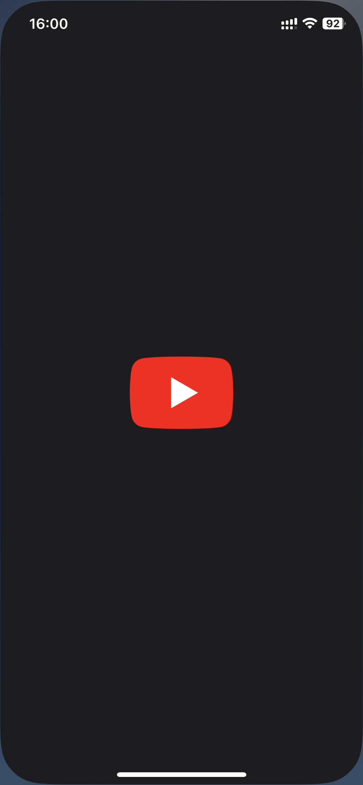 유튜브 앱의 런치 스크린