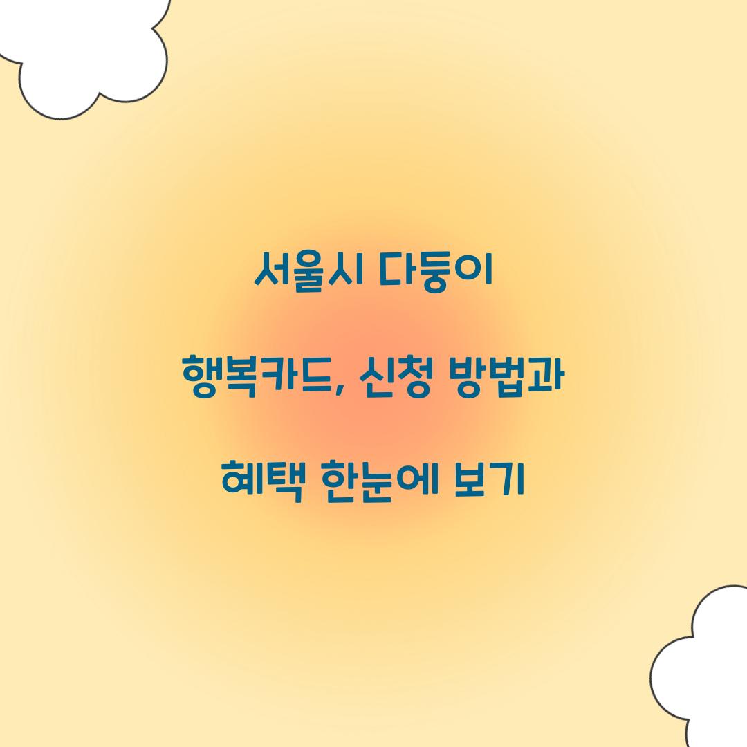 서울시 다둥이 행복카드