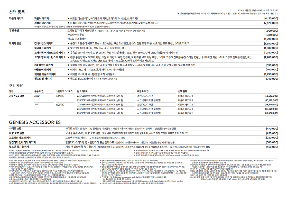 제네시스gv70-가격표