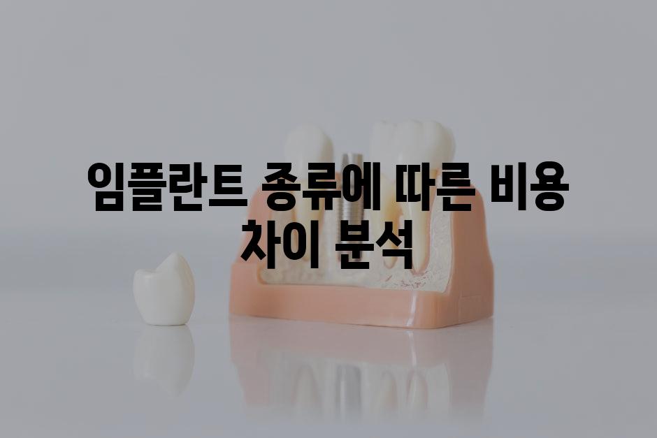 임플란트 종류에 따른 비용 차이 분석