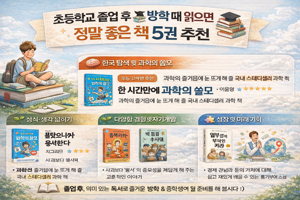 초등학교 졸업 후 꼭 읽어야 할 책 5권 완벽 가이드