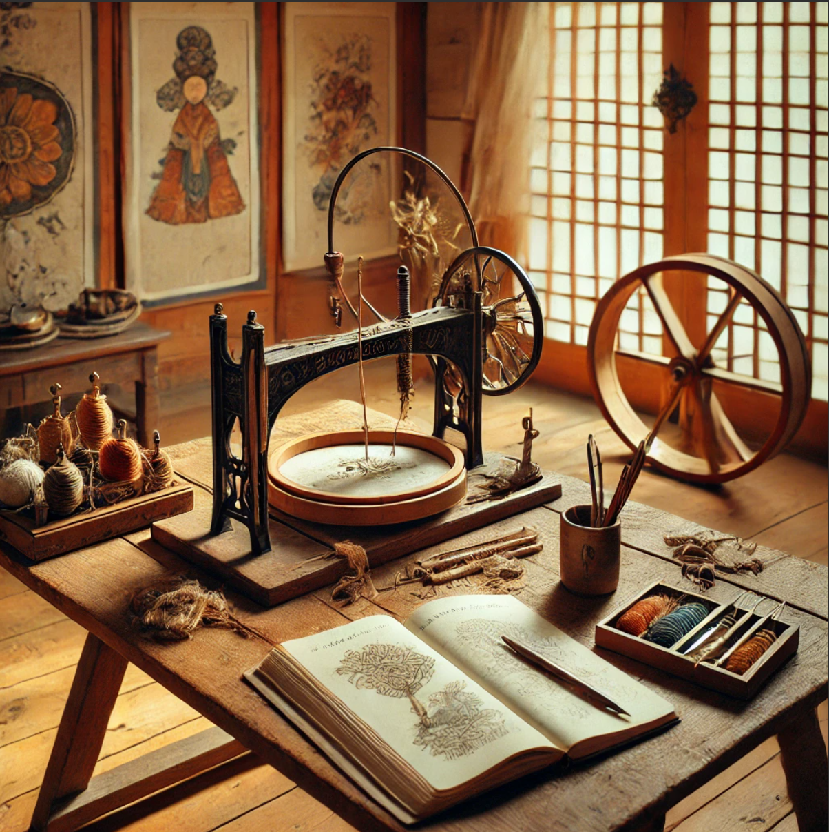"korean traditional craftsman tools with writer notes"