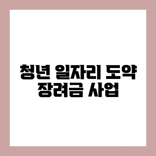 청년 일자리 도약 장려금 사업
