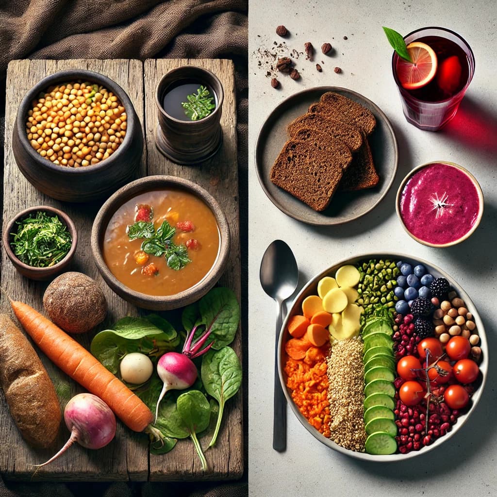 중세와 현대 채식주의자 식단