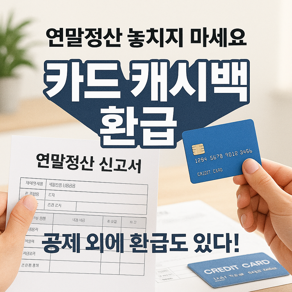[8편] 몰라도 받는 돈 시리즈 - 연말정산 신용카드 캐시백 환급 받는 법