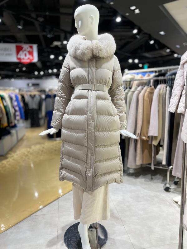 ZOOC 주크 폭스퍼 벨티드 구스 롱 패딩 V224PSG934