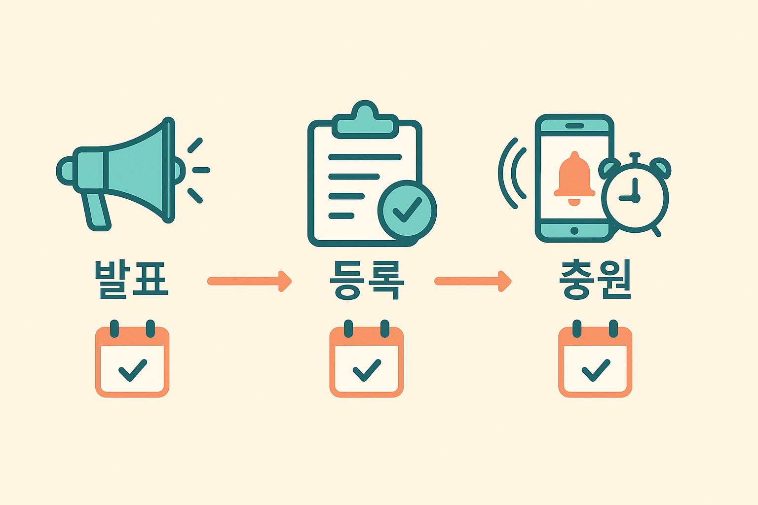 수시 합격자 발표·등록·충원 마감 흐름을 타임라인으로 표시한 일러스트