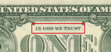 달러 지폐에도 'In God We Trust'가 적혀 있다