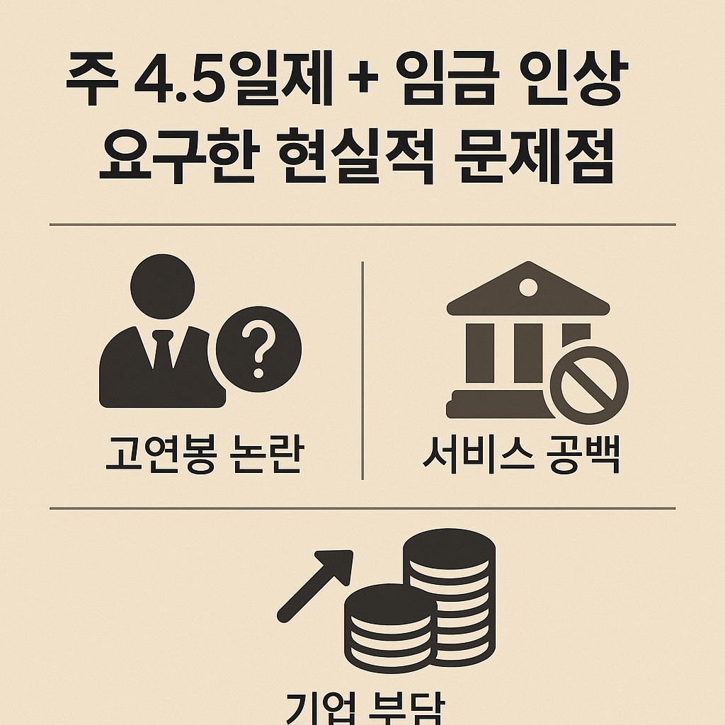 주 4.5일제 + 임금 인상 요구한 현실적 문제점