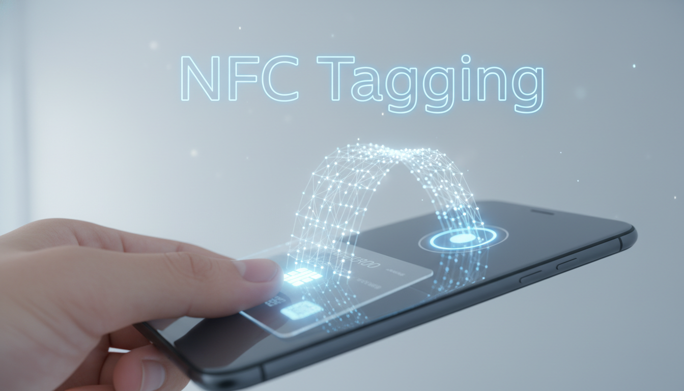 스마트폰 뒷면에 IC 실물 신분증을 밀착하여 NFC로 태그하는 모습