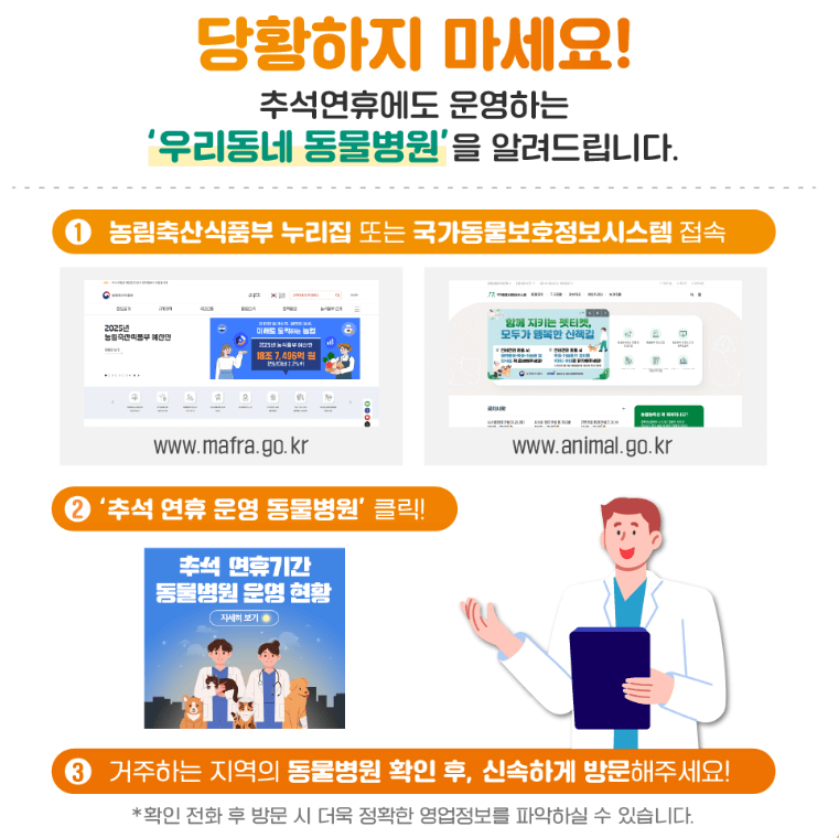 추석연휴 문 여는 동물병원