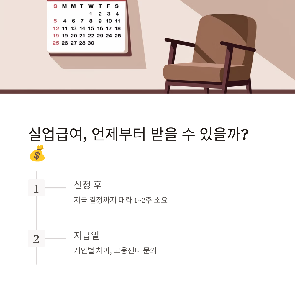 4️⃣ 실업급여 신청 후 언제부터 받을 수 있을까? (대기기간 &amp; 지급일)