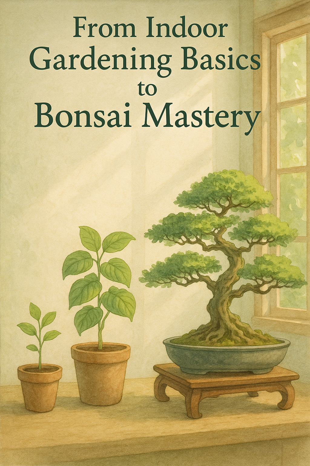 실내 화분 식물에서 점점 발전해 완성된 분재