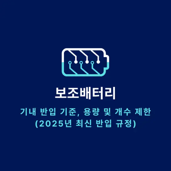 보조배터리 기내 반입 기준