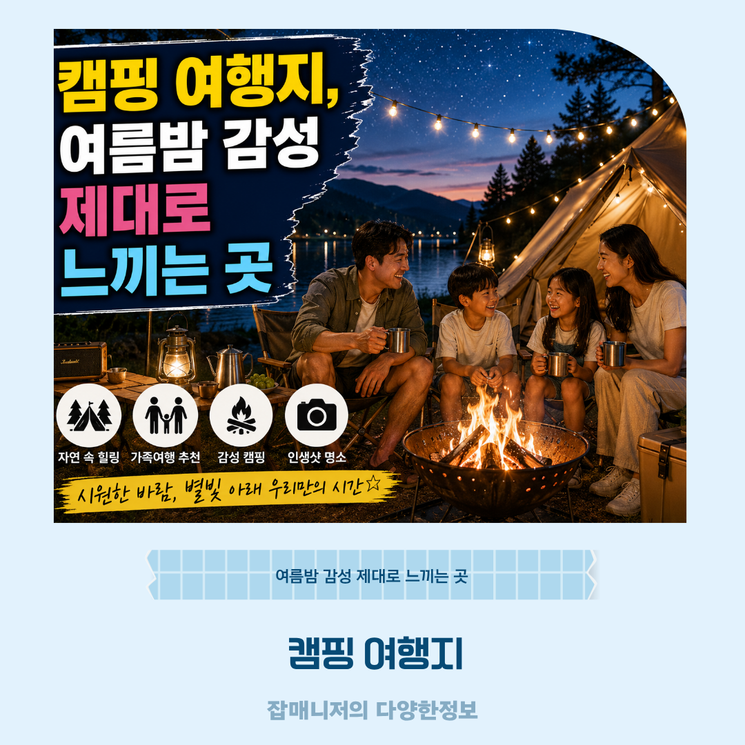 캠핑 여행지, 여름밤 감성 제대로 느끼는 곳