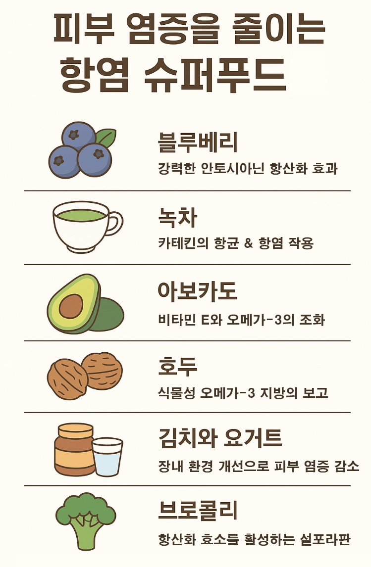 피부염증을 줄이는 항염 슈퍼푸드