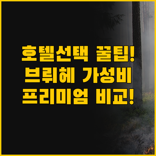 브뤼헤 호텔 선택의 모든 것, 가성비..