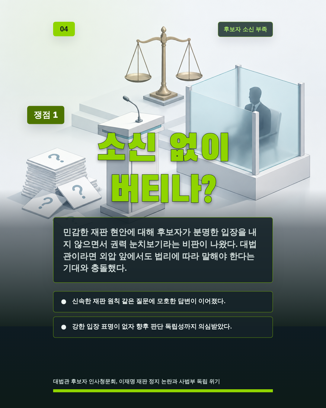 소신 없이 버티나?