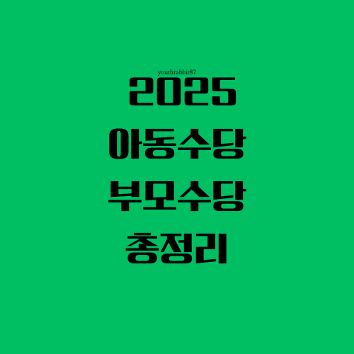 2025아동수당 부모수당 총정리