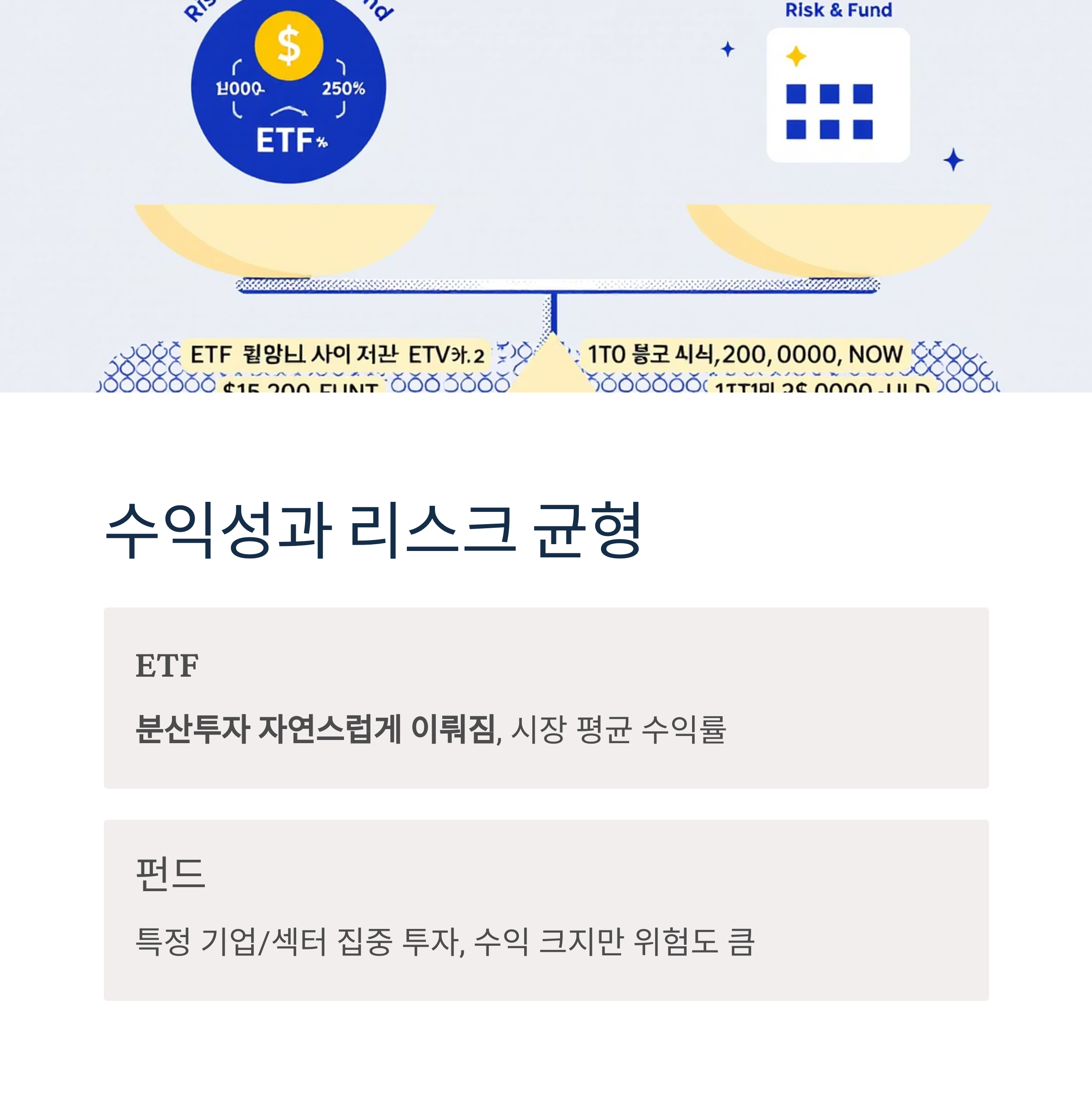 수익성과 리스크의 균형에 관련된 그림