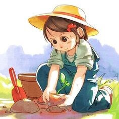 꽃나무-심는-꿈-꽃모종을-정성스럽게-심는-여자-아이