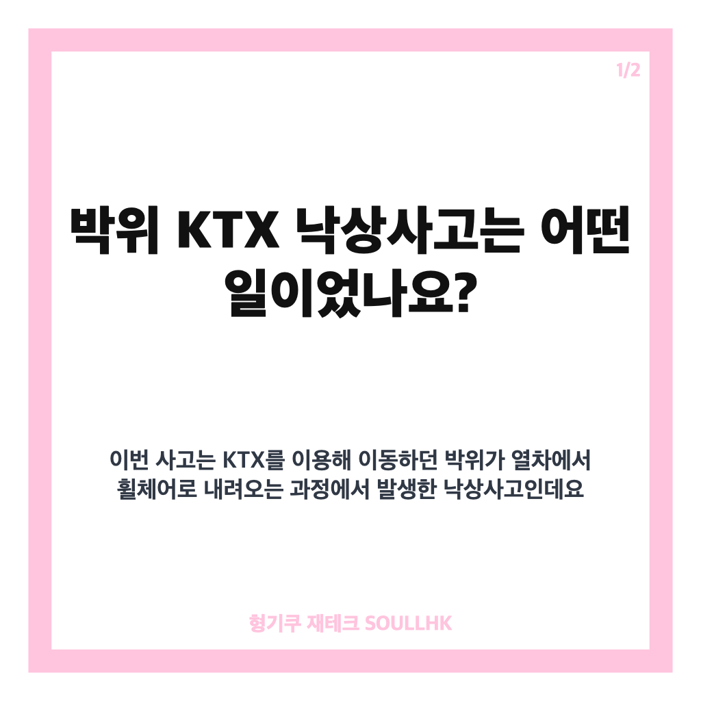 박위 KTX 낙상사고, 휠체어 하차 중 발생한 경위와 CCTV 공개 내용 카드뉴스 1