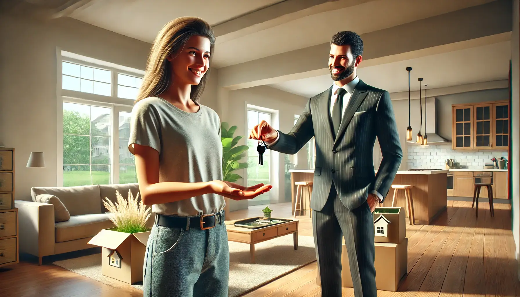 소유권 이전 후 부동산을 수령하는 과정을 표현한 이미지