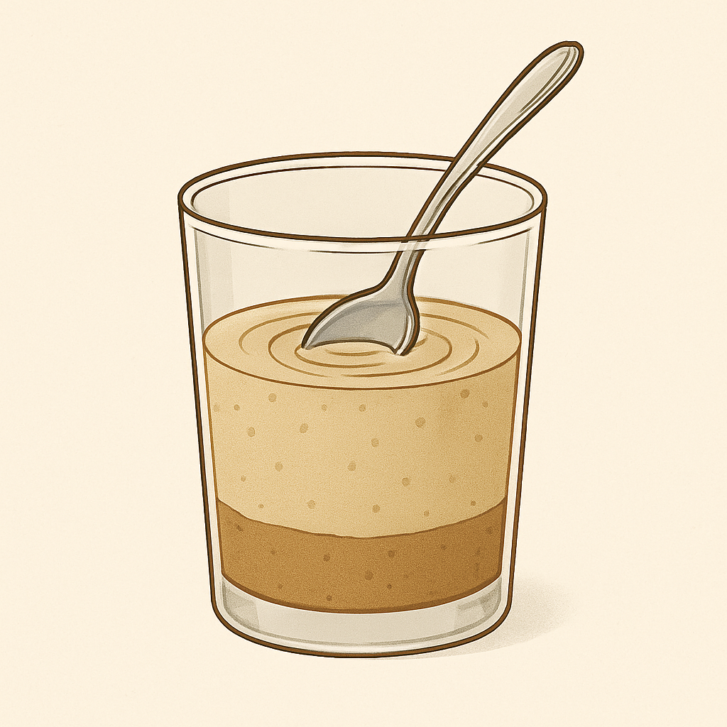 "초가공식품은 미숫가루처럼 위에 남아 장을 자극한다는 시각적 은유 – 깊은만족 Savor Balance"