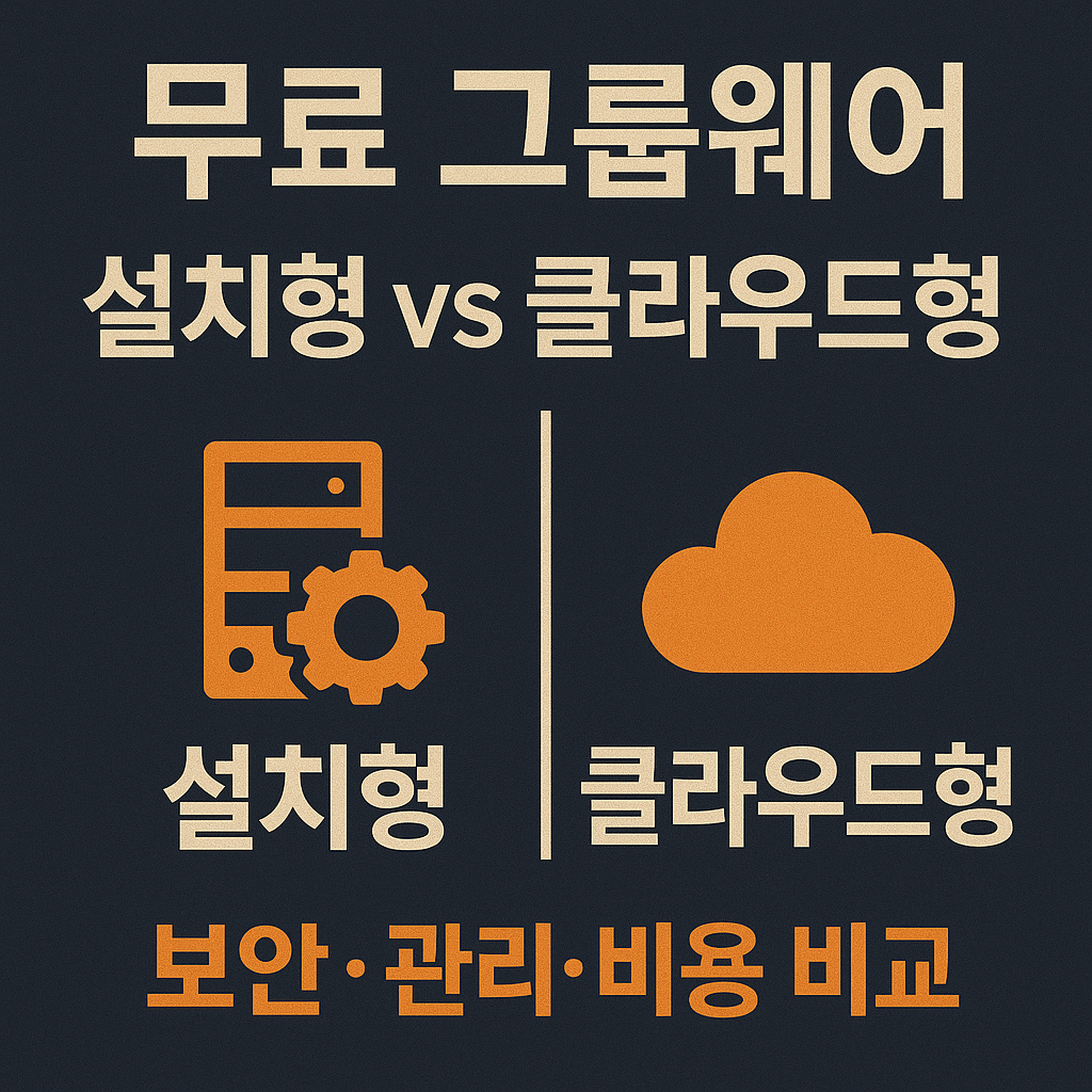 무료 그룹웨어 설치형 vs 클라우드형 완전 분석 (보안·관리·비용 비교)
