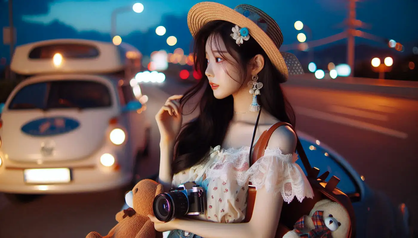 카톡-여행자보험-가입해서-여행하는-여성의-모습