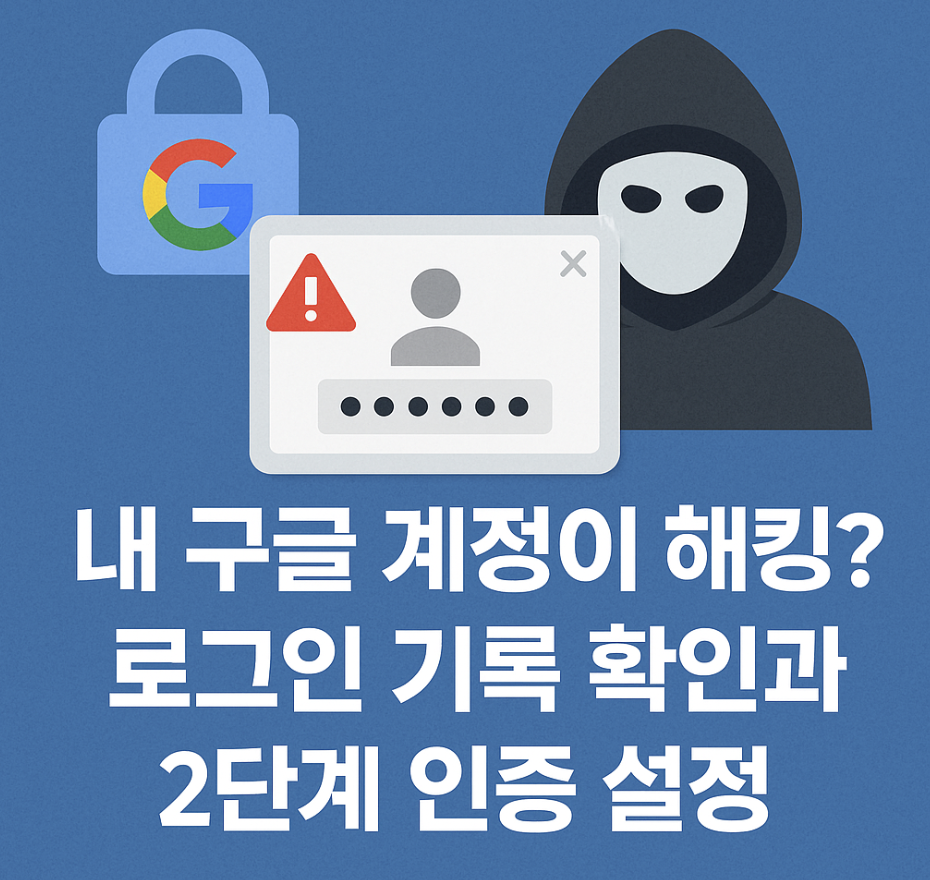 내 구글 계정이 해킹? 로그인 기록 확인과 2단계 인증 설정