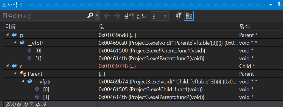 가상함수 테이블 구조