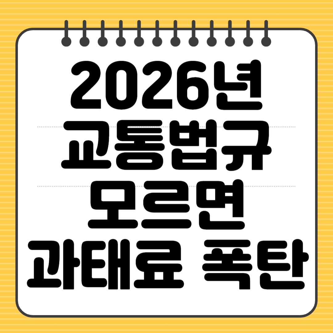 2026년 교통법규 도로교통법 핵심 정리