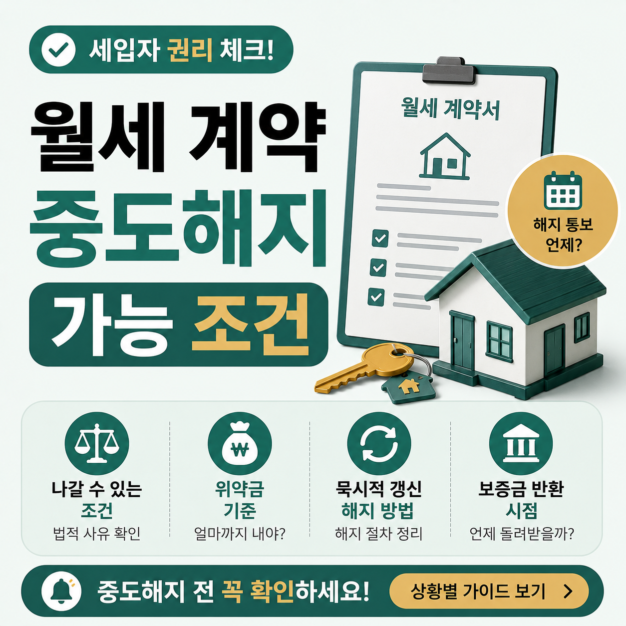 월세 계약 중도해지 가능 조건과 위약금 기준 안내 이미지