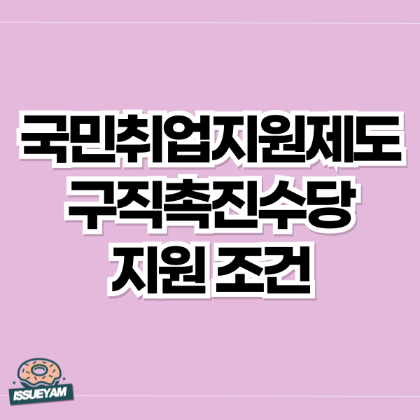 국민취업지원제도 구직촉진수당 지원 조건