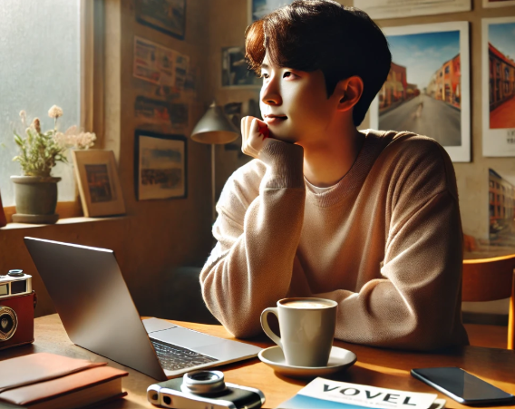 여행지를 고민하는 모습