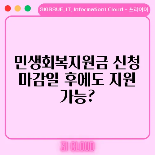 민생회복지원금 신청 마감일 후에도 지원 가능?