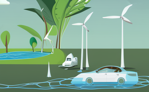 친환경 자율 주행차 테마 이미지