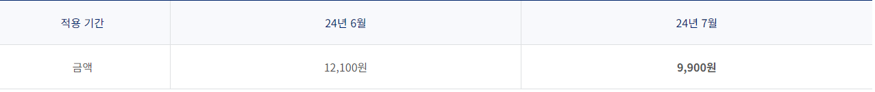 2024년 7월 국내선 유류할증료